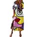 Sexy Dance Short Sleeve T Shirt Dress for Women Printed Maxi Dress Ladies Holiday Party Split Tunic Dresses Casual Loose Kaftan Dresses Side Split Hem Dress White M(US 6-8)