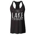 Shop4Ever Women's The Lake is My Happy Place Racerback Tank Top