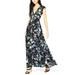 Bar III Floral-Printed Belted Dress Black