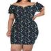 UKAP Sexy Off Shoulder Dress Bodycon Club Party Mini Dress Summer Vacation Elegan Plus Size Floral Print Dress