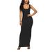 UKAP Solid Color Bodycon Dress for Women Sleeveless Long Tank Dress Scoop Neck Pencil Dresses