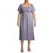 Gray by Grayson Social Women's Plus Size Smocked Square Neck Midi Dress
