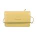 Chinatera Simple Crossbody Bags Women Leather Small Lady Flap Shoulder Pouch (Yellow)