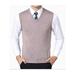 Casual Solid Soft Sleeveless Knitwear for Men Relaxe Fit V-Neck Pullover Ribbing Hem Knitted Sweater Vest Gifts S-3XL