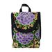Women Floral Embroidered Backpack Ethnic Travel Bookbag Crossbody Shoulder Bag
