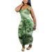 Colisha Women Plus Size Maxi Dress Tie Dye Sleeveless Summer Beach Long Dress Sexy Bodycon Sundress