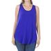 Women & Plus Relaxed Fit Scoop Neck Sleeveless Round Hem Blouse Tank Top (Bright Blue, Small)