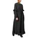 ZANZEA Women O Neck Polka Dots Printed Baggy Muslim Kaftan Abaya Lace-Up Ruffle Hem Shirt Dress