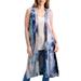 24seven Comfort Apparel Tie Dye Sleeveless Open Front Cardigan Vest