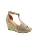 Judith-36 Women's Open Toe T Strap Ankle Strap Espadrille Wedge Sandals