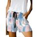 Lumento Women's Cotton Shorts Summer Comfy Mid Waist Lounge Shorts Leopard Printed Pink Blue XXL