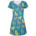 Citrus Lemon Lime Summer Blue Juniors V-Neck Beach Cover-Up Dress