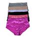 6 Pieces Plus Zie Women Tummy Slimmer Briefs High Waist Satin Bikini Panty 2XL - 4XL (Small)