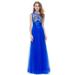 Ever-Pretty Women's Sleeveless A-line Floral Embroidery Long Bridesmaid Dress 08899 Sapphire Blue US4