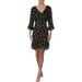 Julie Brown Womens Mermaid Bell Sleeves V-Neck Cocktail Dress