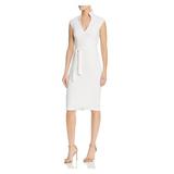 BLACK HALO Womens Ivory Sleeveless V Neck Knee Length Sheath Cocktail Dress Size 10