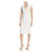 BLACK HALO Womens Ivory Sleeveless V Neck Knee Length Sheath Cocktail Dress Size 10