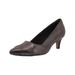 Clarks Womens Linvale Sage Metallic Leather Kitten Heels