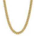 11mm 14k Yellow Gold Hollow Miami Curb Chain Bracelet Jewelry Gifts for Women - Length: 8 to 9