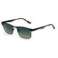 Polarized Men Premium Rectangular Metal Sunglasses - Optical Quality Gradient Lens