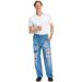 Americana Holes Cotton Knit Faux Denim Lounge Pants-Mens-XX-Large-Blue Multi