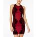 B Darlin Juniors' Flocked Velvet Bodycon Dress 11/12