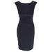 Lauren Ralph Lauren Womens Navy Silver Metallic Cutout-Back Sheath Dress 0