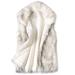 LIDYCE Women's Wool Vest Faux Fur Vest Stand Collar Faux Fur Coat Vest Jacket