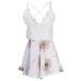 Women Sexy Clubwear V-Neck Flower Print Backless Playsuit Bodycon Fashion Design Party Jumpsuit