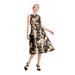 ADRIANNA PAPELL Womens Black Floral Sleeveless Jewel Neck Midi Fit + Flare Evening Dress Size 10P