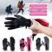 Women Men Non Slip PU Bike Gloves Winter Thermal Plus velvet Full Finger Gloves Waterproof Screen Touchable Motorcycl Bike Gloves