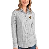 Cleveland Cavaliers Antigua Women's Structure Button-Up Long Sleeve Shirt - Charcoal/White