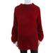 Clair De Lune Womens Knit Pullover Turtleneck Sweater Red Size Small