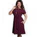 Pretty Comy Clothes For Women Stylish Casual Women Dresses Large Size Women's Summer Mini Dresses Short Sleeve Dress Burgundy XL