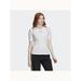 ADIDAS Womens White Logo Graphic Short Sleeve Jewel Neck T-Shirt Top Size M