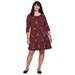 ellos Women's Plus Size Madison 3/4 Sleeve Dress