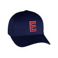 Flexfit Baseball Hat Custom Letter Initials A to Z Curved Bill, Navy Cap Wh Red