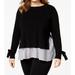 INC Deep Womens Plus Pullover Layered-Look Sweater