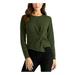 RACHEL ROY Womens Green Long Sleeve Jewel Neck Top Size L