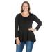24seven Comfort Apparel Long Sleeve Swing Plus Size Tunic Top