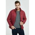 Peroptimist Men's Lightweight Puffer Jacket Winter Packable Classic Stand Collar Short Down Coat, with A Down Storage Bag RED L