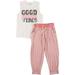 Cozy Rozy Girls Good Vibes 2-Pc. PJ Joggers Set