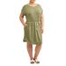 Terra & Sky Women's Plus Size Short Sleeve Tie Front Knit Dress