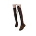 LUXUR Women Boots Lace Up Over Knee Long Boots Fashion Boots Heels Autumn Quality Suede Comfort Heels