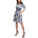 24/7 Comfort Apparel Women's Paisley Elbow Sleeve Pocket Fit N Flare Dress