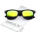 zeroUV - Rubberized Frame Mirror Polarized Lens Square Horn Rimmed Sunglasses 55mm - 55mm