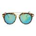 SA106 Womens Retro Designer Metal Bridge Horn Rim Aviator Sunglasses Beige Tortoise Yellow