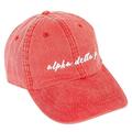 Alpha Delta Pi (N) Sorority Baseball Hat Cap Cursive Name Font ADPi (Red)