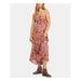 FREE PEOPLE Womens Pink Floral Sweetheart Neckline Maxi Shift Dress Size L