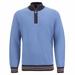 Golfino Urban Troyer Pullover Merino Wool, (Deep Waters 38 / Medium), Men's premium golf & resort troyer / sweater